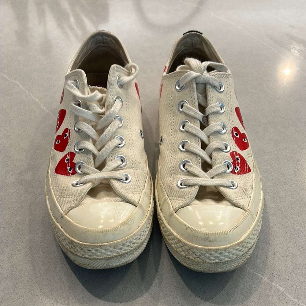 Canvas Sneakers with Heart Design